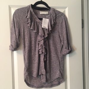 Ruffle button down Anthropologie blouse size large